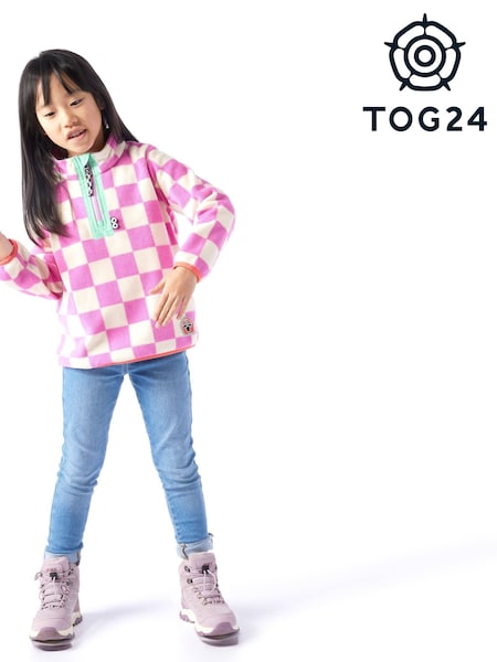 Tog 24 Pink Kids Brecknock Shaun The Sheep Print Zip Neck Fleece (W84225) | £24