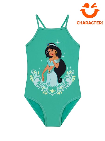 Character Green Disney Aladdin Princess Jasmine Print Swimsuit (W84238) | £14