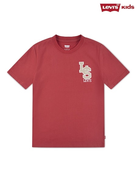 Levi's® Red Varsirty Monogram Chest Logo Short Sleeve T-Shirt (W84252) | £18 - £20
