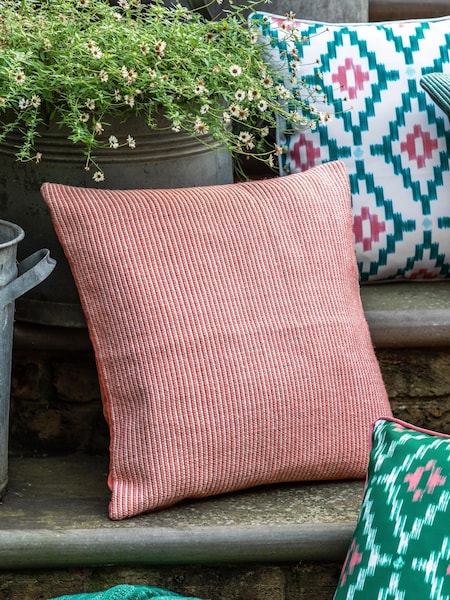 Gallery Direct Orange Zaya Pinstripe Apricot Cushion (W84290) | £22