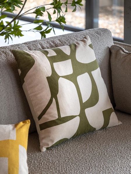 Gallery Direct Green Nara Graphic Cushion (W84291) | £20