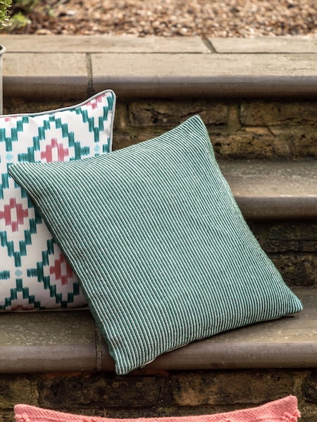 Gallery Direct Green Zaya Pinstripe Cushion (W84301) | £22