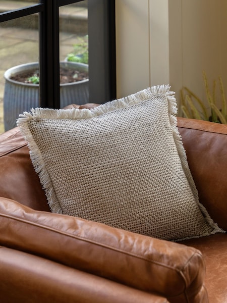 Gallery Direct Taupe Emira Woven Cushion 2 (W84302) | £36