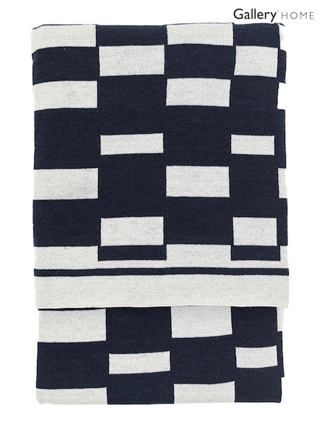Gallery Direct Blue Solvi Knitted Throw (W84303) | £38