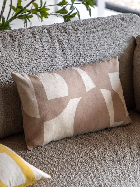 Gallery Direct Taupe Iver Graphic Cushion (W84306) | £18