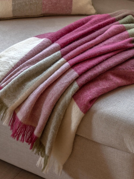 Gallery Direct Red Hatherley Check Cranberry & Olive Throw (W84316) | £36
