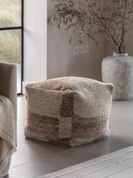 Gallery Direct Yellow Kiruna Tonal Pouffe (W84321) | £89