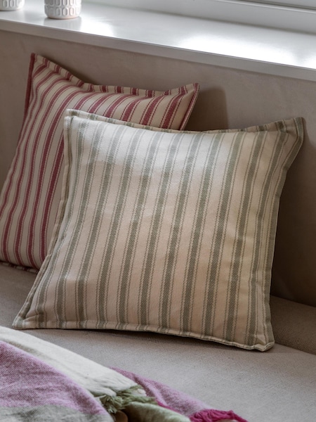 Gallery Direct Green Epsom Woven Stripe Cushion (W84322) | £20