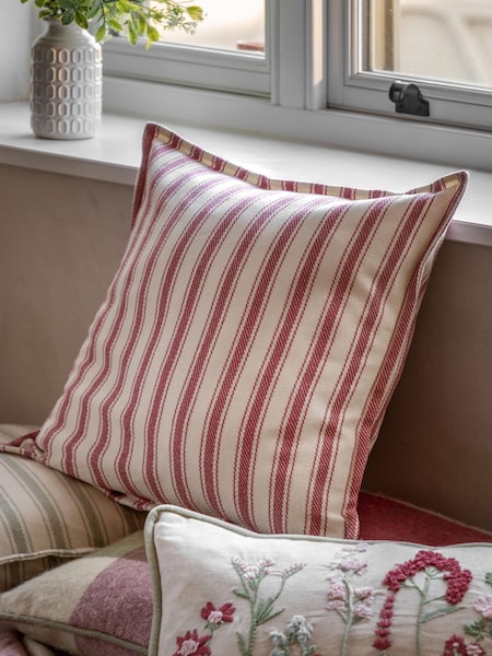 Gallery Direct Red Epsom Woven Stripe Cushion (W84325) | £20
