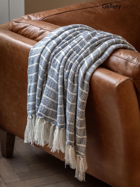 Gallery Direct Blue Ryton Stripe Throw (W84334) | £24