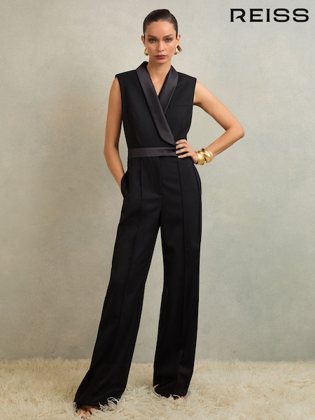 Reiss Black Gaia Jumpsuit (W84432) | £325