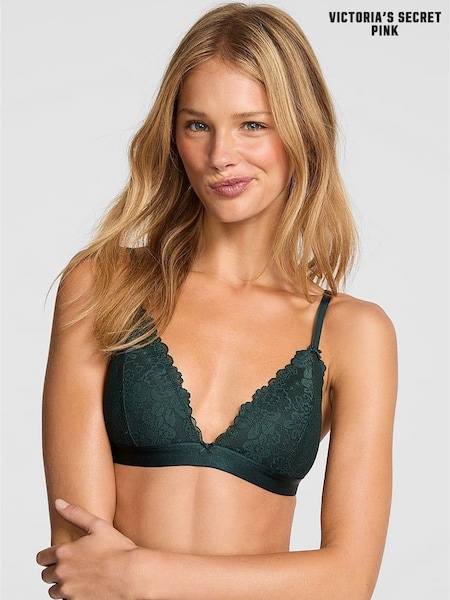 Victoria's Secret Pink Deep Forest Green Push Up Lace Bralette (W84467) | £36
