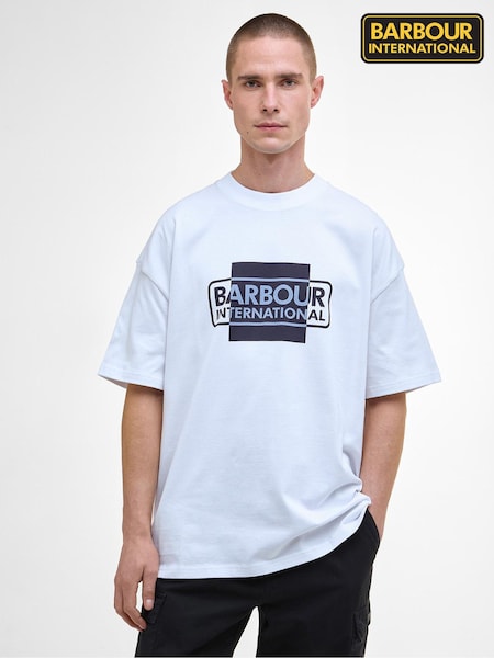Barbour® International White Divide Graphic Print T-Shirt (W84801) | £40