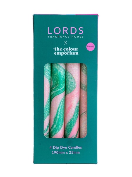 Lords Fragrance House LORDS X Colour Emporium Tapered Scented Positano Dinner Candles Set of 4 (W84822) | £35