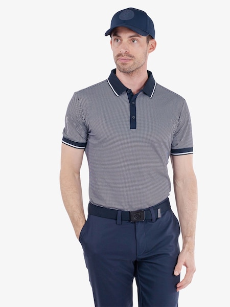 Galvin Green Blue Miller Breathable Short Sleeve Golf Polo Shirt (W84886) | £79