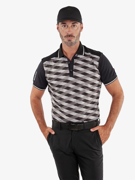 Galvin Green Black Marlon Breathable Short Sleeve Golf Polo Shirt (W84902) | £89