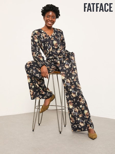 FatFace Fionn Black Floral Jumpsuit (W84940) | £110