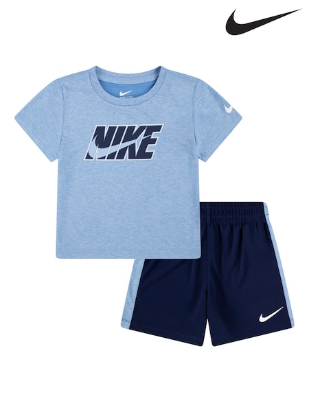 Nike Midnight Navy Little Kids Drop T-Shirt and Shorts Set (W85006) | £0