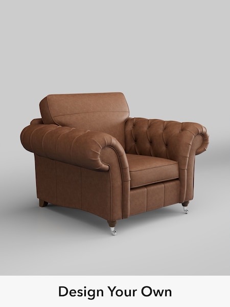 Rustic Leather/Light Brown Gosford Leather Button Arm (W85101) | £2,075