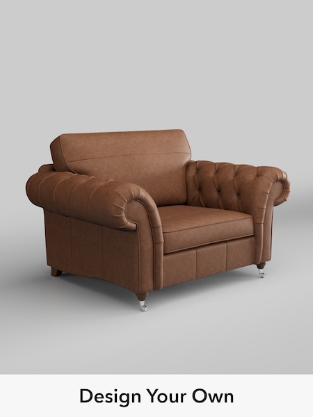 Rustic Leather/Light Brown Gosford Leather Button Arm (W85101) | £2,175