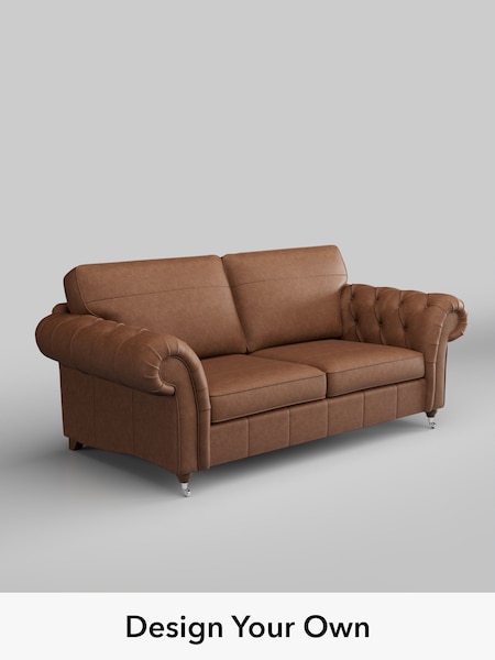 Rustic Leather/Light Brown Gosford Leather Button Arm (W85101) | £2,625