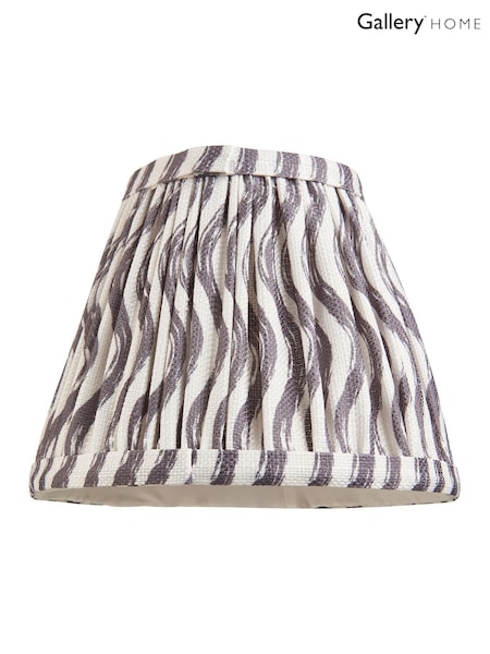 Gallery Home Pearl Grey Ripple Printed Fabric Shade 16cm (W85115) | £26