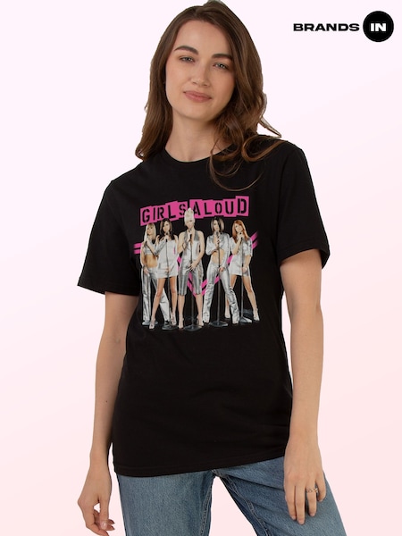 Brands In Black Girls Aloud Stripes Music T-Shirt (W85369) | £24