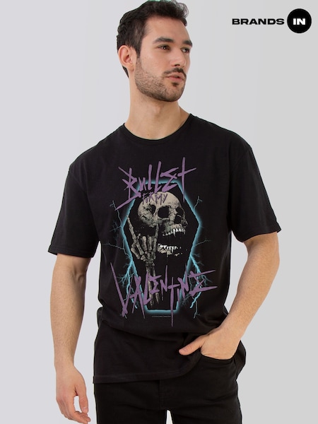 Brands In Black Bullet For My Valentine Skull Music T-Shirt (W85370) | £24