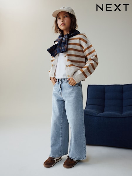 Light Blue Extra Wide Leg Jeans (3-16yrs) (W85524) | £17 - £22