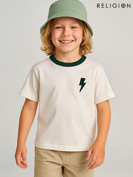 Religion White Lightning Bolt T-Shirt (W85562) | £18