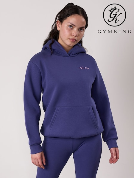 Gym King Blue Script Oversized Hoodie (W85742) | £40
