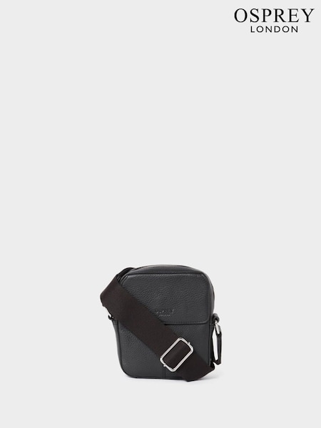 Osprey London The Jacob Leather Black Phone Bag (W85755) | £115