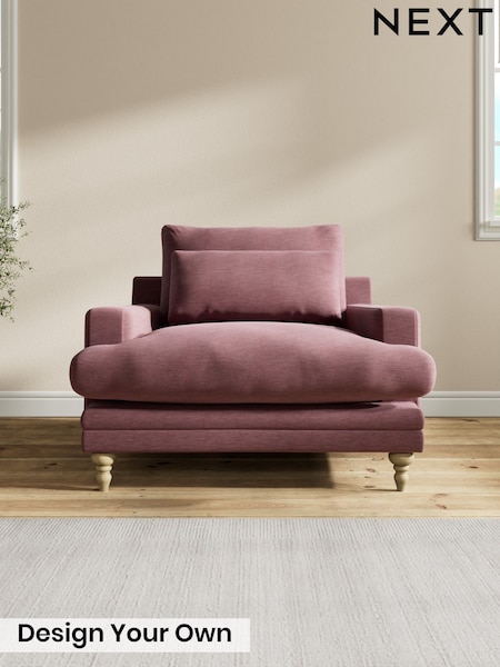 Fine Chenille Easy Clean/Mid Mulberry Purple Hutton Deep Relaxed Sit (W85977) | £1,125