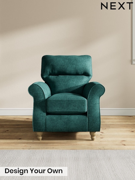 Plush Chenille/Dark Teal Green Ashford Highback (W86014) | £850