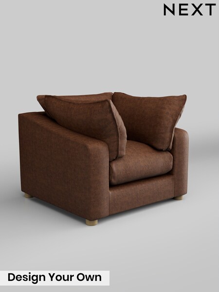 Monza Faux Leather Easy Clean/Chestnut Brown The Sumptuous Deep Relaxed Sit (W86028) | £1,225