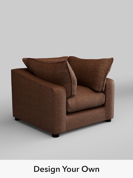 Monza Faux Leather Easy Clean/Chestnut Brown The Sumptuous Deep Relaxed Sit (W86028) | £1,225