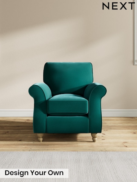 Plush Velvet Easy Clean/Juniper Green Ashford (W86105) | £799