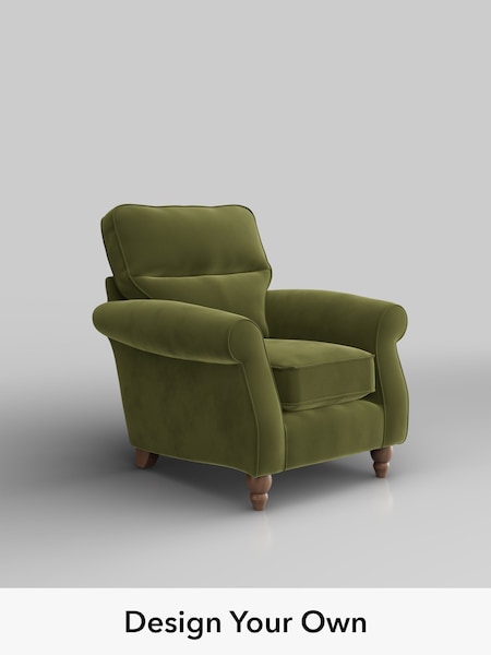 Plush Velvet Easy Clean/Mid Olive Green Ashford Highback (W86113) | £850
