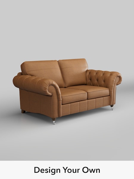 Antiqued Leather/Light Tan Brown Gosford Leather Button Arm (W86270) | £2,525