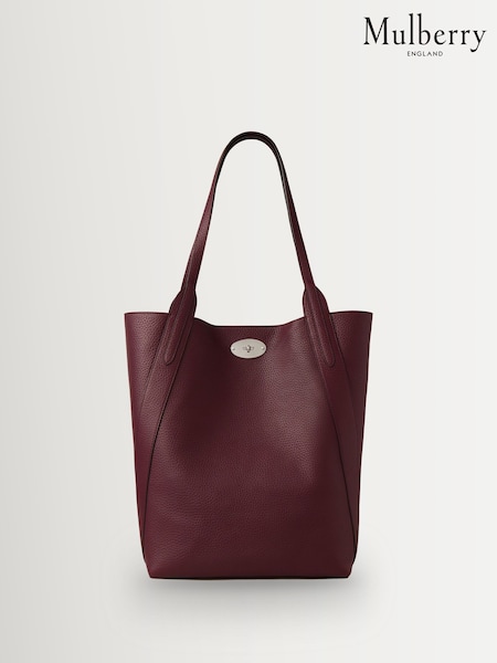 Mulberry Black Cherry North South Bayswater Heavy Grain Tote Bag (W86360) | £995