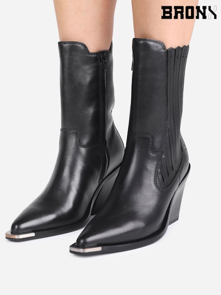 Bronx Black Next Low Kole Leather Ankle Boots (W86408) | £130