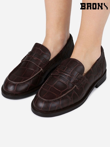 Bronx Brown Transitt Leather Loafers (W86414) | £110