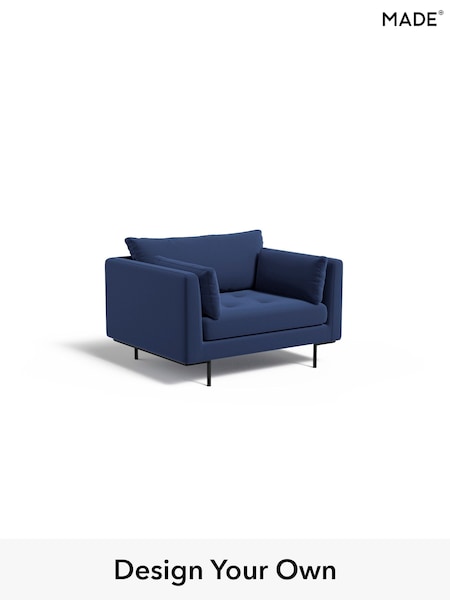 Matt Velvet Easy Clean/Navy Blue Harlow By Made (W86566) | £775