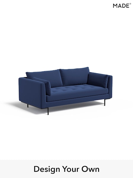 Matt Velvet Easy Clean/Navy Blue Harlow By Made (W86566) | £999