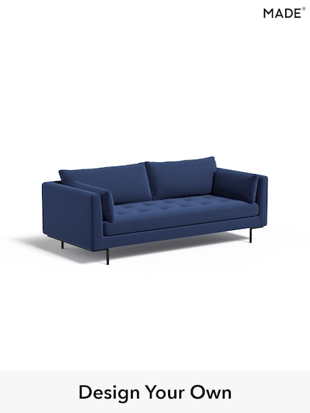 Matt Velvet Easy Clean/Navy Blue Harlow By Made (W86566) | £1,099