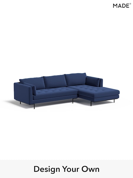 Matt Velvet Easy Clean/Navy Blue Harlow By Made (W86566) | £1,750