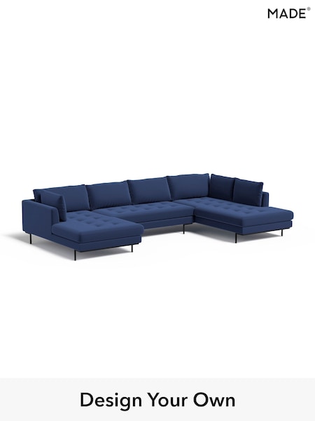 Matt Velvet Easy Clean/Navy Blue Harlow By Made (W86566) | £2,499