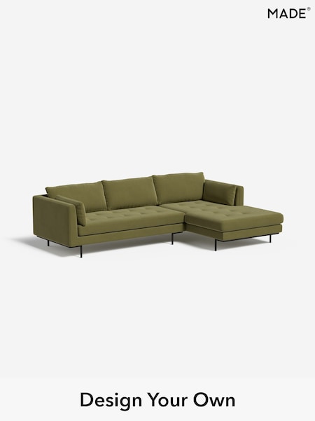 Matt Velvet Easy Clean/Fern Green Harlow By Made (W86568) | £1,750