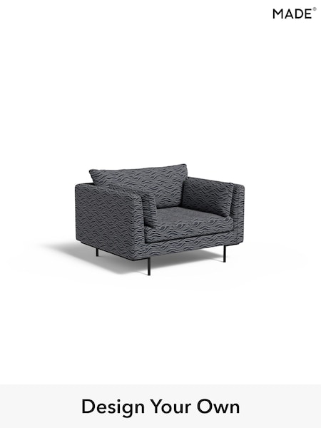 Textured Wave Boucle/Dark Ink Blue Harlow By Made (W86573) | £875
