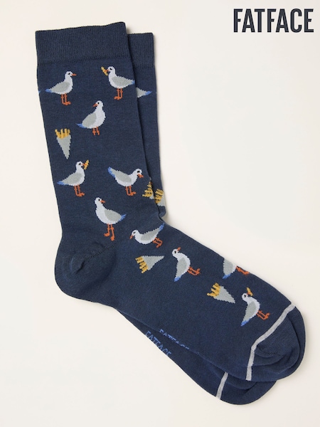 FatFace Navy Seagull Socks (W86678) | £7.50